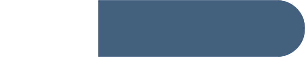 Rectangle bleu avec un c&ocirc;t&eacute; arrondi &agrave; droite sur fond blanc.